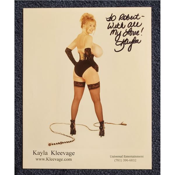 Kayla Kleevage signed 8” x 10” color photo with JSA authentication.