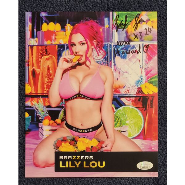 Lily Lou signed 8” x 10” color photo with JSA authentication and photo proof.