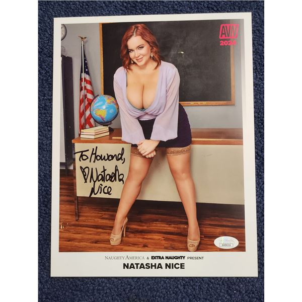 Natasha Nice signed 8” x 10” color photo with JSA authentication and photo proof.