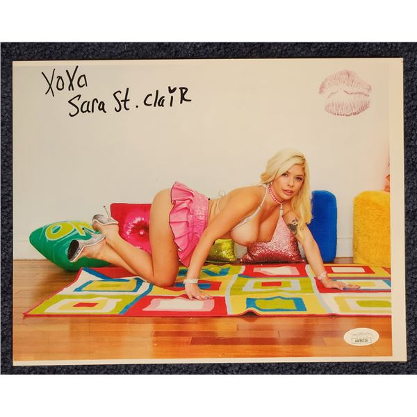 Sara St. Clair signed 8.5” x 11” color photo with JSA authentication and photo pro