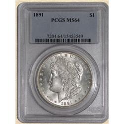 1891 Morgan $ MS64 PCGS