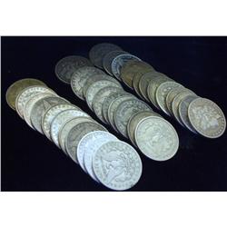 Roll of 20 Morgan Silver Dollars- 1878-1921 g-xf
