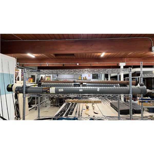 SHELF OF ASSORTED ROD CASES