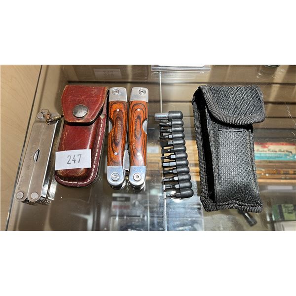 ASSORTED MULTI-TOOLS WITH CASES & DRILL BET SET