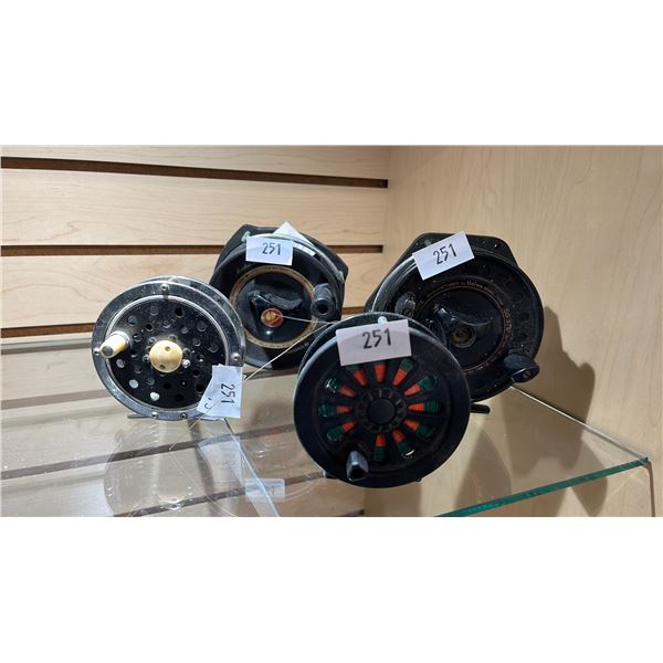(4) ASSORTED FISHING REELS; DAIWA, SHIMANO & MORE