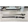 Image 1 : VINTAGE SWORD WITH 783 606 343 BLADE INSCRIPTION - 35" BLADE, HAS METAL SHEATH