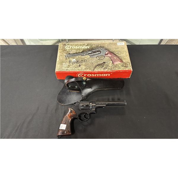 CROSMAN MODEL 38T .22 CAL PELLET GUN WITH HOLSTER & BOX