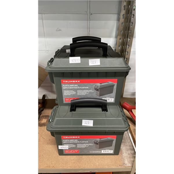 (5) TRUWERX PLATIC AMMO BOXES - 11.5" X 5" X 7.25"