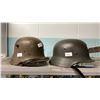 Image 1 : 2 VINTAGE MILITARY HELMETS - 1 WITH LEATHER LINER