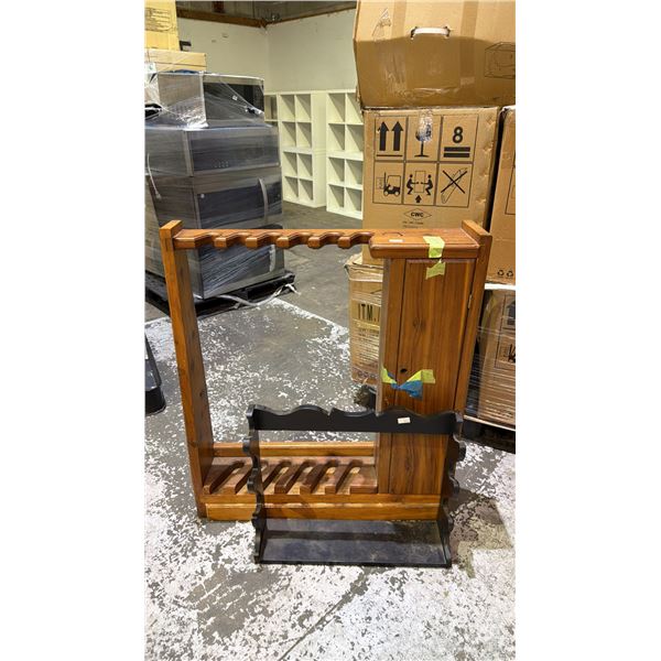WOODEN GUN RACK AND STORAGE STAND