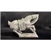 Image 2 : CHINESE CARVED JADE HORSE FIGURINE: 5"W X 4"T X 2"D