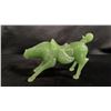 Image 2 : CHINESE CARVED JADE HORSE FIGURINE: 5"W X 3"T X 2"D