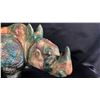 Image 3 : CHINESE SHIWAN CERAMIC STATUE OF A MAN RIDING A RHINOCEROS: 18"W X 14"T X 8"D