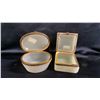 Image 2 : (2) VINTAGE FRATELLI FERRO OPALINE GLASS & METAL TRINKET BOXES