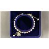 Image 2 : ADJUSTABLE FRESHWATER PEARL BRACELET WITH ZIRCON CRYSTAL FLOWER