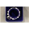 Image 2 : FRESHWATER PEARL & AMETHYST CHIP BRACELET WITH SLIDING CLASP