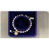 Image 2 : ADJUSTABLE FRESHWATER PEARL BRACELET WITH ZIRCON CRYSTAL FLOWER