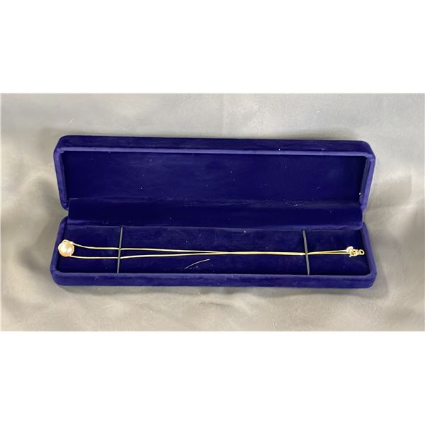 FRESHWATER PEARL PENDANT ON PLATED .925 SILVER CHAIN