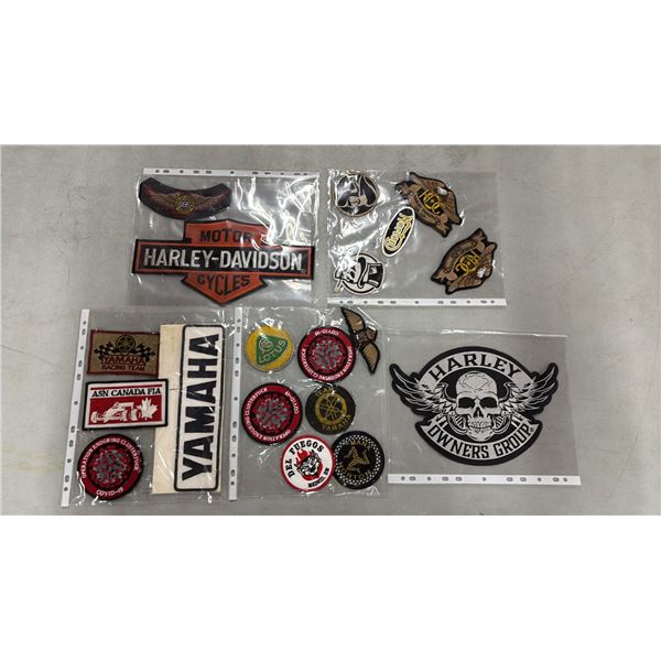 ASSORTED HARLEY DAVIDSON, YAMAHA & OTHER PATCHES