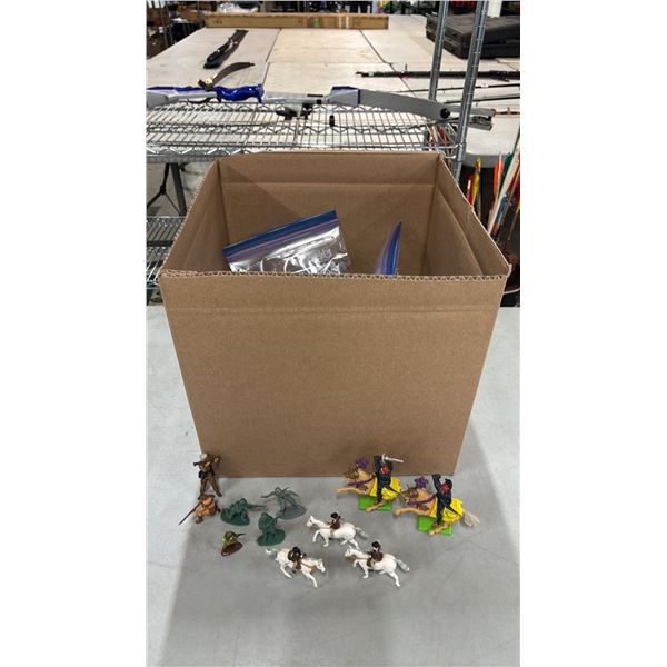 BOX OF ASSORTED PLASTIC TOY FIGURES