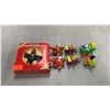 Image 1 : METAL MOUNTED HORSE GUARD FIGURINE & (6) ASSORTED "PEANUTS" TOYS