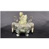 Image 1 : CHINESE CARVED JADE DRAGON INCENSE BURNER