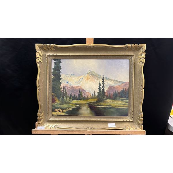 FRAMED ORIGINAL OIL & WATERCOLOUR ON BOARD BY ED HANCOCK 21" X 17"