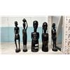 Image 1 : (5) ASSORTED HAND CARVED AFRICAN FIGURES APPROX 13"H