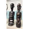 Image 3 : (5) ASSORTED HAND CARVED AFRICAN FIGURES APPROX 13"H