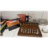 Image 1 : MADE IN ITALY CHESS/CHECKERS BOARD WITH SILVER PLATED BRASS PIECES, CHESS LITERATURE & DAL NEGRO