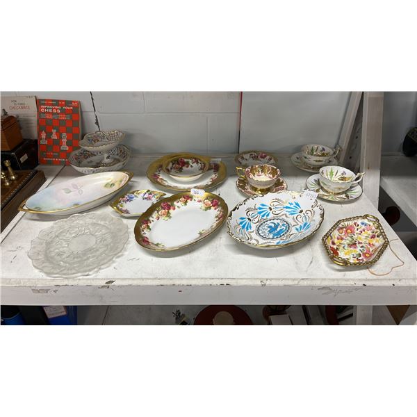 ASSORTED BONE CHINA INCLUDING; ROYAL STAFFORD LA VIGNE D'OR, ROYA; CHELSEA GOLDEN ROSE, BLACK