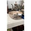 Image 5 : ASSORTED SILVER PLATED & PEWTER ITEMS INCLUDING; COFFEE CARAFE, SERVING DISHES, TEA SET & MORE
