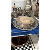 Image 6 : ASSORTED SILVER PLATED & PEWTER ITEMS INCLUDING; COFFEE CARAFE, SERVING DISHES, TEA SET & MORE