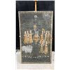 Image 1 : FRAMED ANTIQUE INDIAN PETCHVAI WITH BLACK GROUND AND SEPIA AND GREEN COLURINGS >130 YEARS OLD