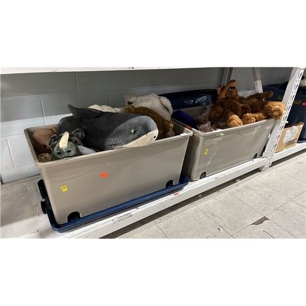 (2) BINS OF ASSORTED STUFFED ANIMALS