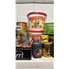 Image 6 : SHELF OF ASSORTED VINTAGE TINS, SNACK PACKAGING & MORE