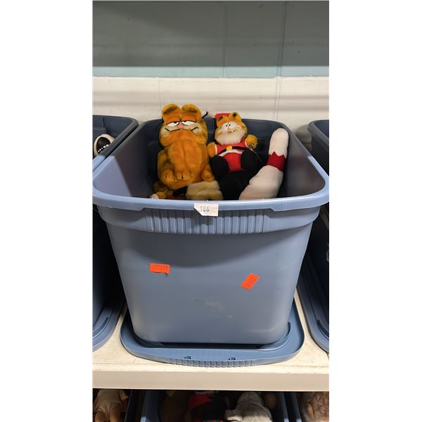 BIN OF ASSORTED STUFFED ANIMALS