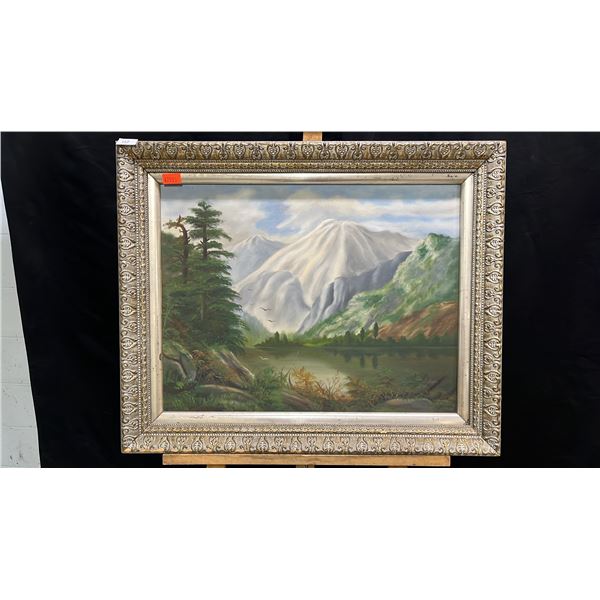 FRAMED ORIGINAL OIL ON BOARD 29" X 24"