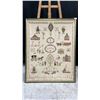 Image 1 : FRAMED VINTAGE DUTCH STYLE CROSS STITCH SAMPLER WITH DECORATIVE BORDER 29.5" X 37.5"