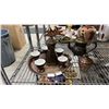 Image 1 : BRONZE TEA SET, SILVER PLATED TEA POT & MORE