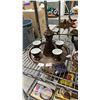 Image 2 : BRONZE TEA SET, SILVER PLATED TEA POT & MORE