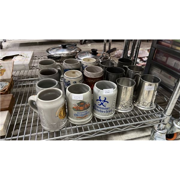ASSORTED BEER STEINS