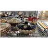 Image 4 : SHELF OF ASSORTED KITCHENWARE INCLUDING; PIE COVERS, TEAPOTS & MORE
