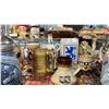 Image 4 : SHELF OF ASSORTED BEER STEINS & MOLSON CANADIAN BOOTS