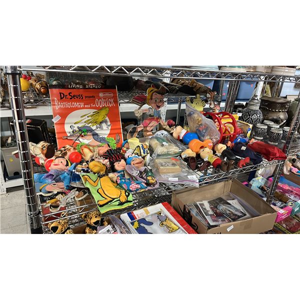SHELF OF ASSORTED COLLECTIBLES INCLUDING; DISNEY FIGURINES, CHRISTMAS ORNAMENT, STARBUCKS LIMITED