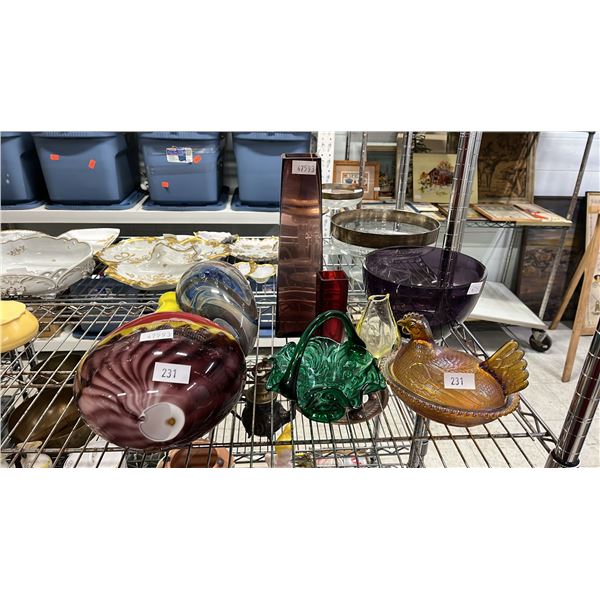ASSORTED ART GLASS
