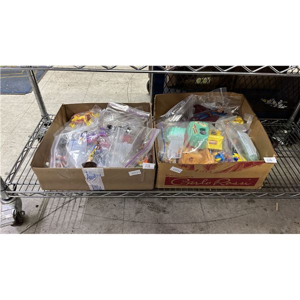 2 BOXES OF ASSORTED MCDONALDS TOYS