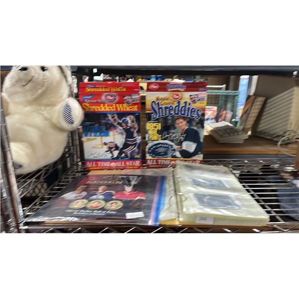 ASSORTED COLLECTIBLES INCLUDING; POST SHREDDIES WAYNE GRETZKY CEREAL BOXES, CANADIAN LEGENDS
