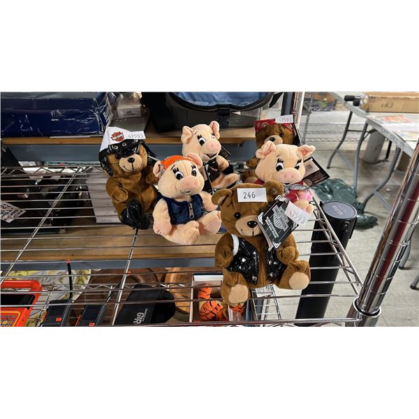 ASSORTED HARLEY DAVIDSON STUFFED BEARS & PIGS