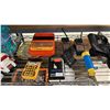 Image 3 : SHELF OF ASSORTED COLLECTIBLES INCLUDING; SPEAK & SPELL, LITTLE PROFESSOR CALCULATOR, SONY WALKMAN,